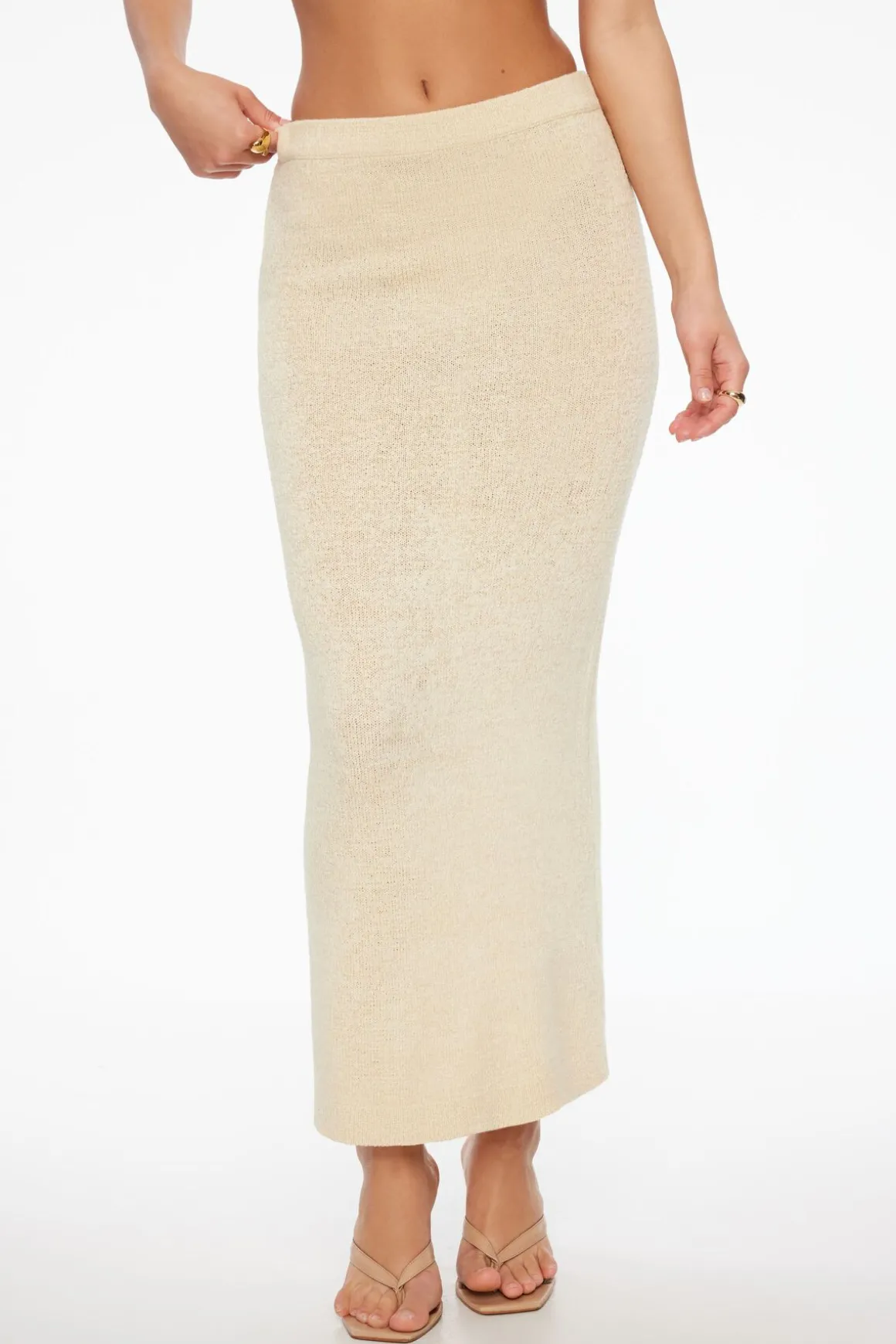 Skirts & Skorts | Skirts-Dynamite Semi Sheer Column Midi Skirt White