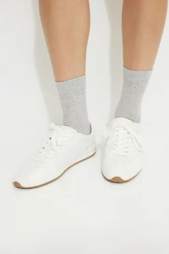 Socks & Tights-Dynamite Semi Sheer Crew Socks Gray