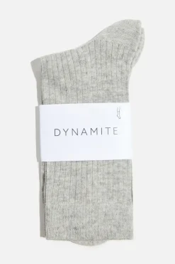 Socks & Tights-Dynamite Semi Sheer Crew Socks Gray