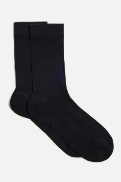 Socks & Tights-Dynamite Semi Sheer Crew Socks Black