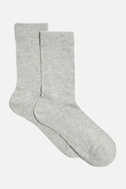 Socks & Tights-Dynamite Semi Sheer Crew Socks Gray