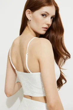 Tees & Tanks | Online Exclusives-Dynamite Sequin Tank Top White