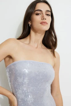 Dresses & Jumpsuits | New Dresses-Dynamite Sequin Tube Maxi Dress White