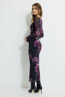 Dresses & Jumpsuits | New Dresses-Dynamite Serene Mesh Maxi Dress Purple