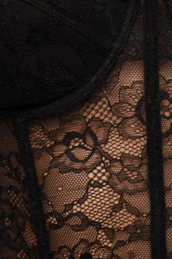 Blouses & Tops | Blouses & Tops-Dynamite Sheer Lace Corset Top Black
