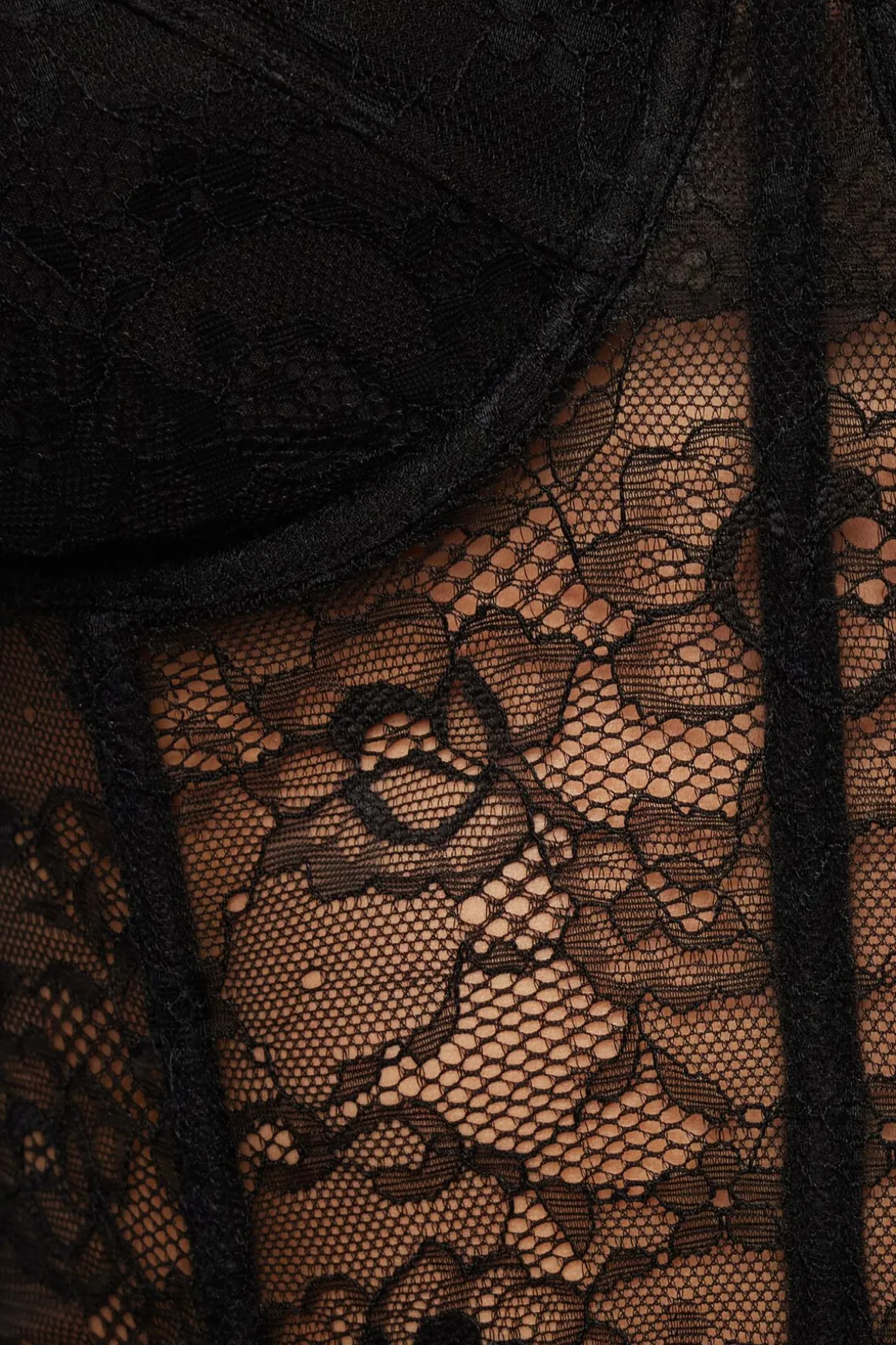 Blouses & Tops | Blouses & Tops-Dynamite Sheer Lace Corset Top Black