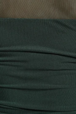 Tees & Tanks | Tees & Tanks-Dynamite Shirred Long Sleeve Bolero Top Green