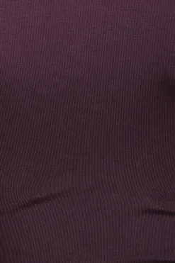 Tees & Tanks | Tees & Tanks-Dynamite Shoulder Pad Mock Neck T-Shirt Burgundy