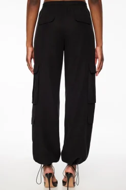 Pants | Wide Leg Pants-Dynamite Simone Cargo Pants with Belt Black