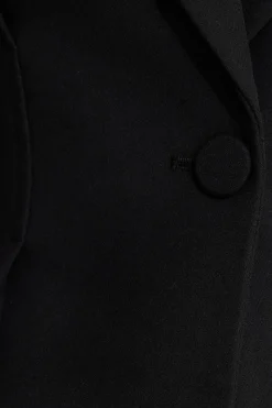 Blazers & Vests-Dynamite Single Button Fitted Blazer Black