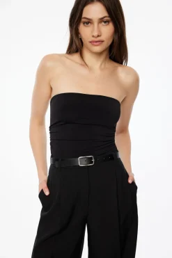 Belts-Dynamite Skinny Round Square Buckle Belt