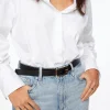 Belts-Dynamite Skinny Round Square Buckle Belt Black