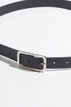 Belts-Dynamite Skinny Round Square Buckle Belt