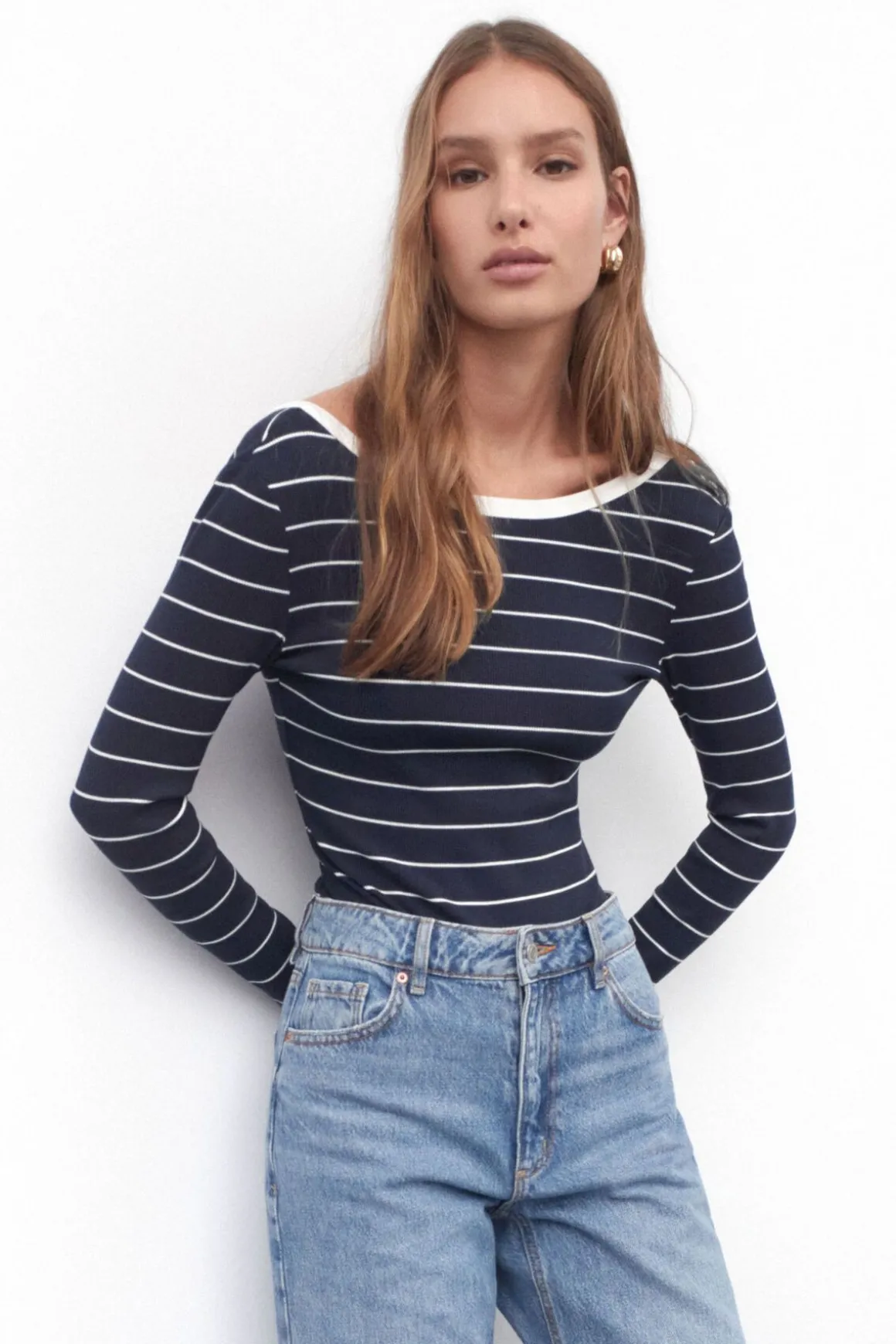 Tees & Tanks | Tees & Tanks-Dynamite Skye Long Sleeve Open Back Bodysuit