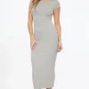 Dresses & Jumpsuits | Midi & Maxi Dresses-Dynamite Skye Open Back Midi Dress Grey