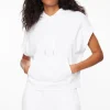 Short Sleeve Tops-Dynamite Sleeveless Pullover Hoodie White