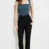 Pants | Slim Leg Pants-Dynamite Slim Fit Zip Hem Pants Black