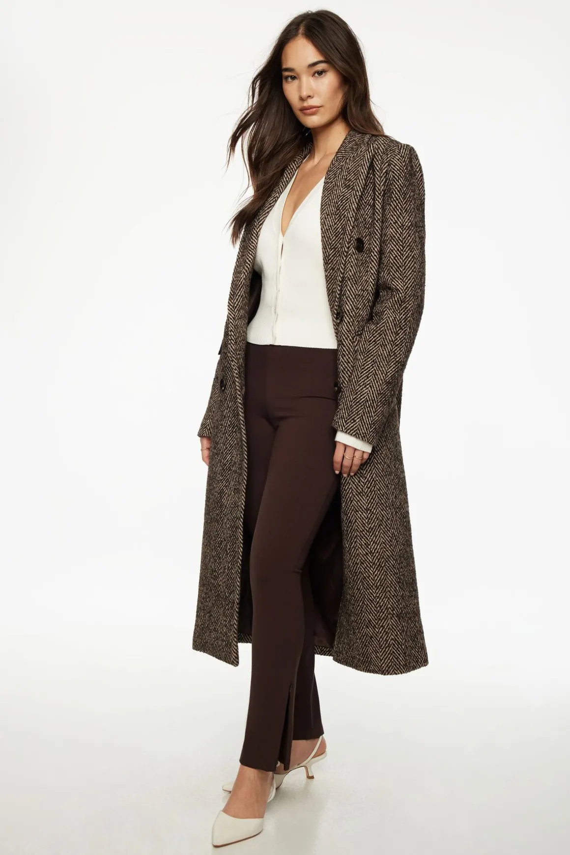 Pants | Leggings-Dynamite Slim Zip Hem Pants Brown