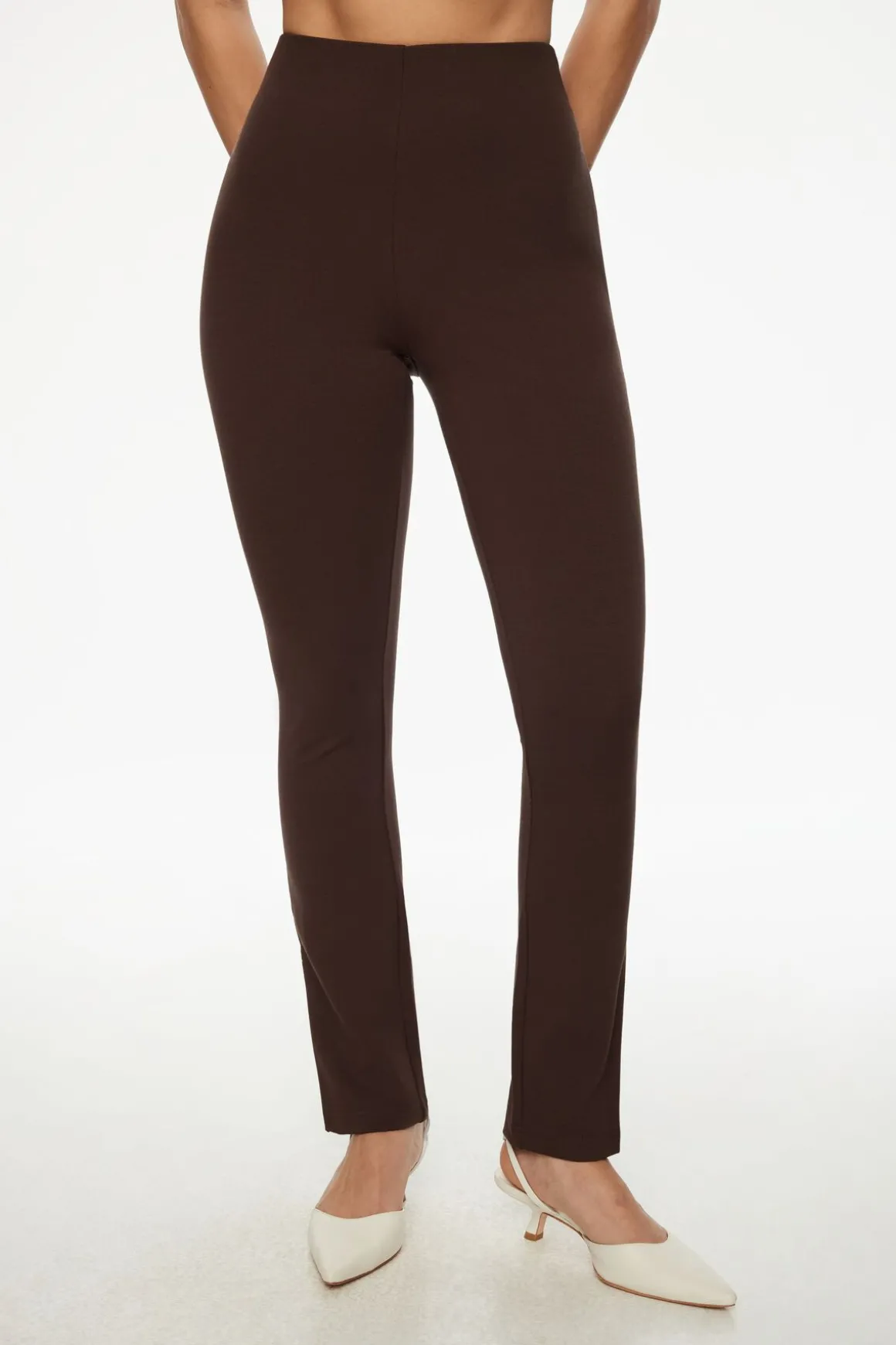 Pants | Leggings-Dynamite Slim Zip Hem Pants Brown