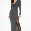 Skirts & Skorts | Skirts-Dynamite Slinky Draped Maxi Skirt Blue