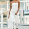 Dresses & Jumpsuits | Midi & Maxi Dresses-Dynamite Smocked Eyelet Maxi Dress White
