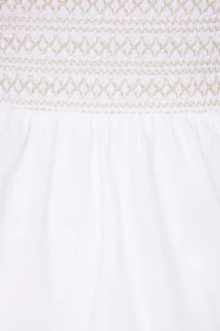 Dresses & Jumpsuits | Mini Dresses-Dynamite Smocked Flare Mini Dress White