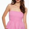 Blouses & Tops | Blouses & Tops-Dynamite Smocked Peplum Cami Pink