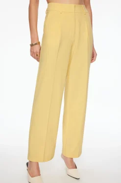 Pants | Straight Leg Pants-Dynamite Sofia Pleated Straight Leg Pants Yellow