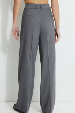 Pants | Bestsellers-Dynamite Sofia Pleated Straight Leg Pants Gray