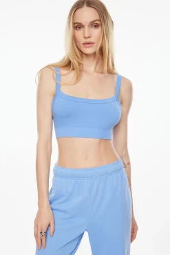 Tees & Tanks | Sleeveless Tops-Dynamite Square Neck Seamless Bralette Blue