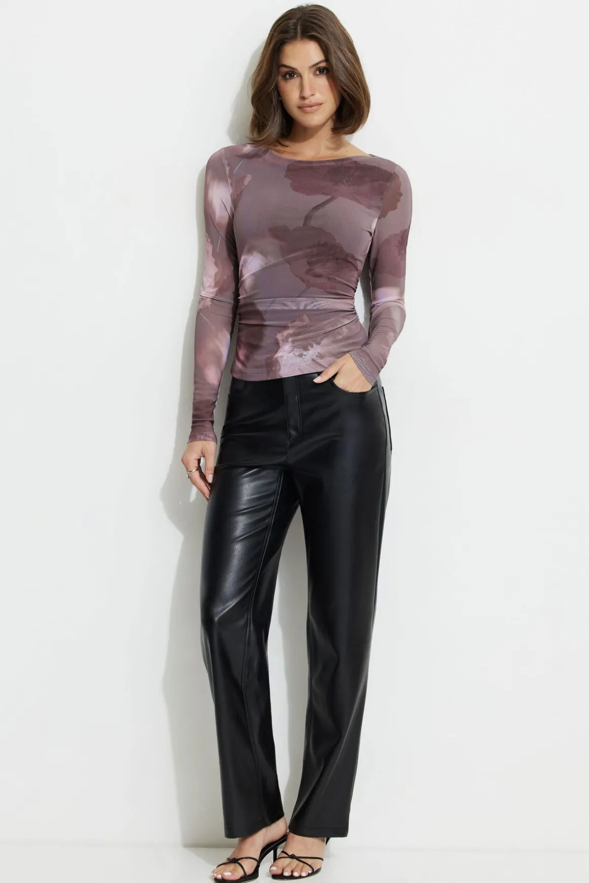 Tees & Tanks | Tees & Tanks-Dynamite Stella Long Sleeve Mesh Top Pink