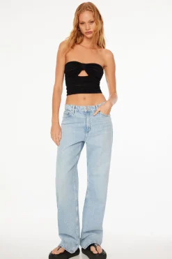 Sweaters & Cardigans | Sweaters-Dynamite Strapless Crochet Crop Top Black