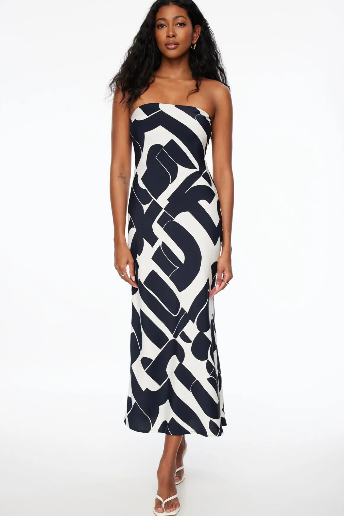 Dresses & Jumpsuits | Midi & Maxi Dresses-Dynamite Strapless Satin Maxi Slip Dress Black