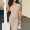 Dresses & Jumpsuits | Midi & Maxi Dresses-Dynamite Strapless Sweater Midi Dress Brown