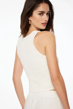 Sweaters | Sleeveless Tops-Dynamite Sweater Tank Top White