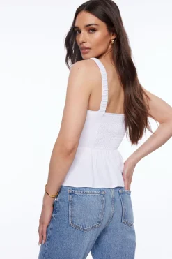 Blouses & Tops | Blouses & Tops-Dynamite Sweetheart Corset Linen Top White