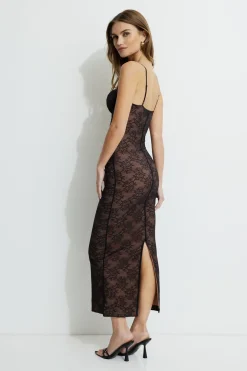 Dresses & Jumpsuits | New Dresses-Dynamite Sweetheart Lace Midi Dress Black