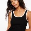Tees & Tanks | Tees & Tanks-Dynamite Tayla Ribbed Scoop Tank Top Black
