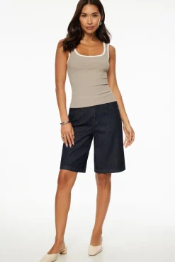 Tees & Tanks | Tees & Tanks-Dynamite Tayla Ribbed Scoop Tank Top Gray