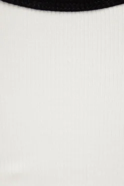 Tees & Tanks | Tees & Tanks-Dynamite Tayla Ribbed Scoop Tank Top White
