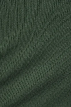 Tees & Tanks | Tees & Tanks-Dynamite Tayla Ribbed Scoop Tank Top Green