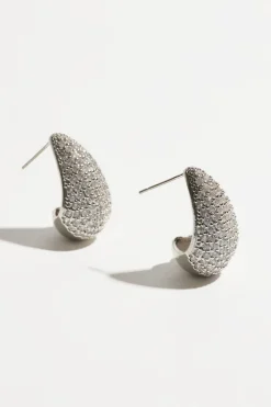 Earrings-Dynamite Teardrop Gem Earrings Gray