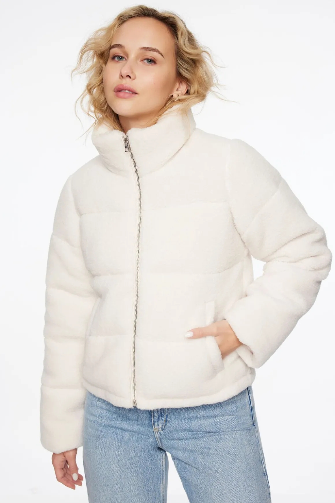 Coats & Jackets | Classic Coats-Dynamite Teddy Puffer Jacket White