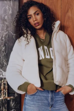Coats & Jackets | Classic Coats-Dynamite Teddy Puffer Jacket White