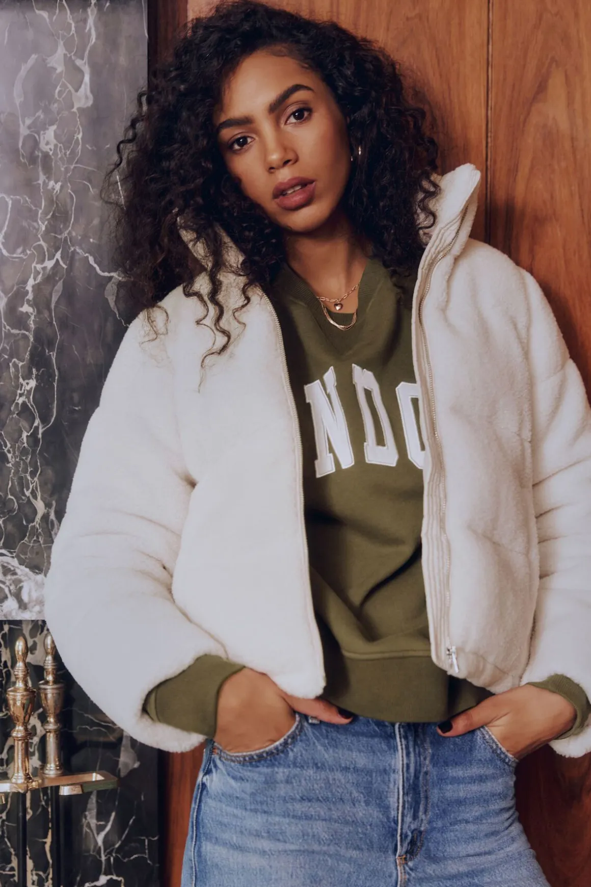 Coats & Jackets | Classic Coats-Dynamite Teddy Puffer Jacket White