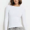Tees & Tanks | Tees & Tanks-Dynamite Tedi Ribbed Long Sleeve T Shirt White