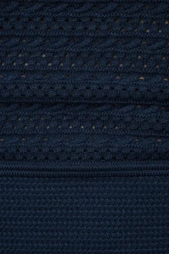 Sweaters & Cardigans | Sweaters-Dynamite Textured Knit Crop Top Blue