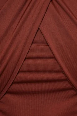Tees & Tanks | Sleeveless Tops-Dynamite Tie Back Halter Top Burgundy