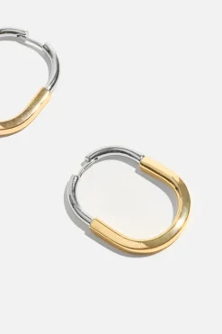 Earrings-Dynamite Two-Tone Hoop Earrings Pink