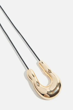Necklaces-Dynamite U Pendant Necklace Yellow